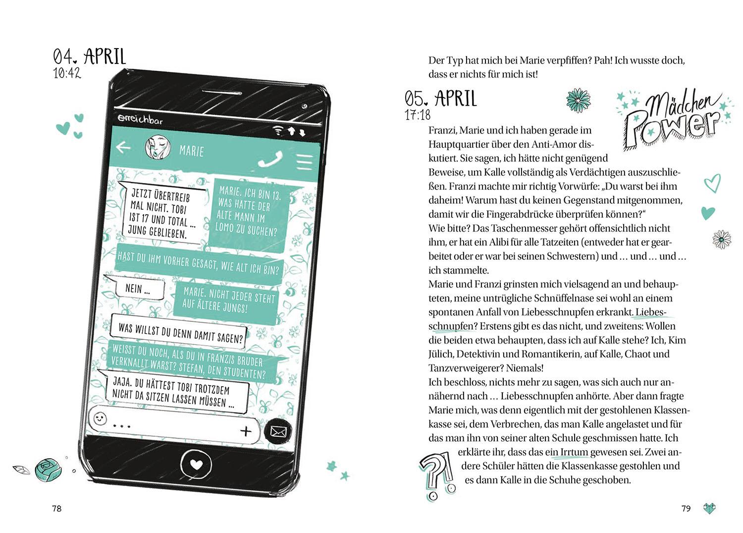 Beispielinhalt (Bild) Die drei !!!, Kims Tagebuch