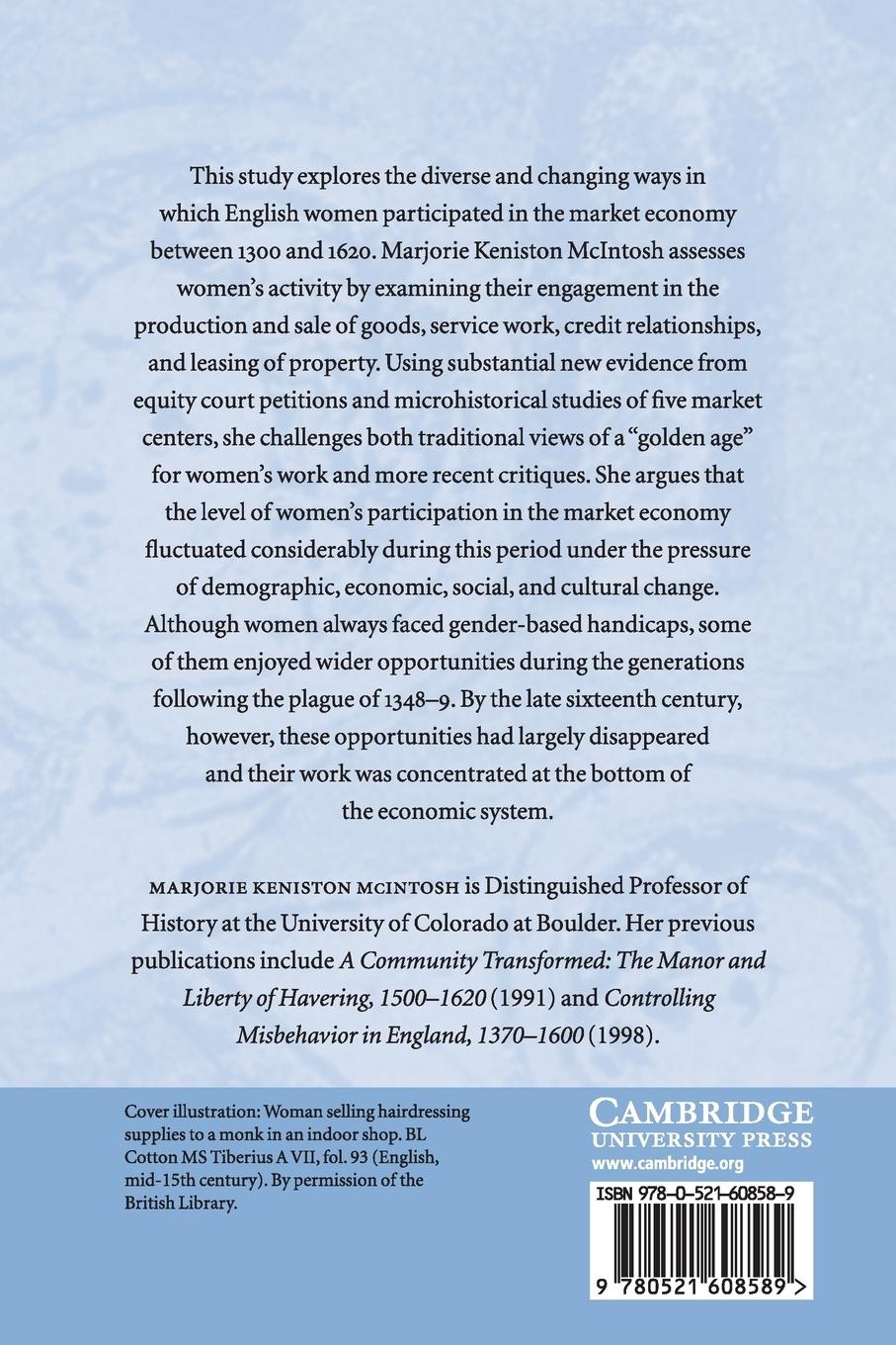 Rückseitencover Working Women in English Society, 1300-1620