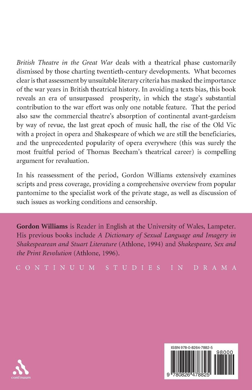 Rückseitencover British Theatre in the Great War