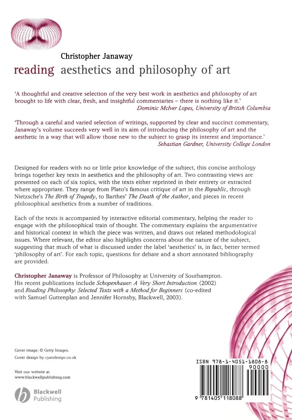 Rückseitencover Reading Aesthetics Philosophy
