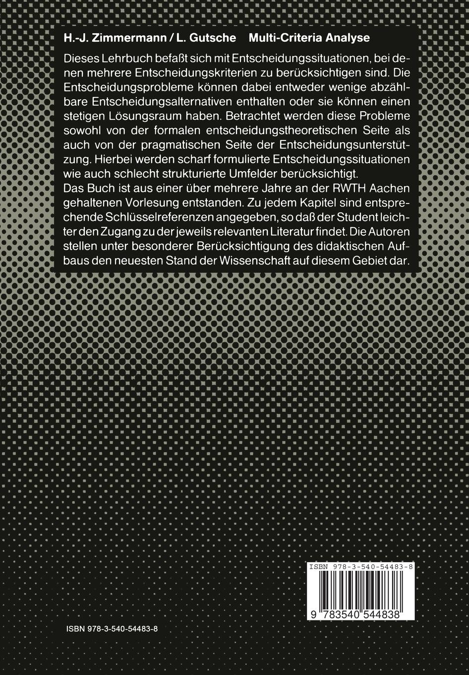 Rückseitencover Multi-Criteria Analyse