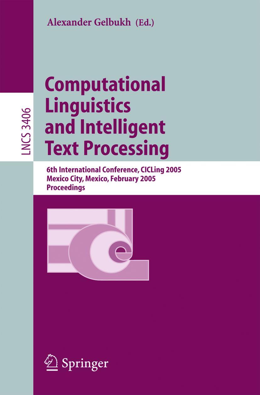 Vorderes Coverbild Computational Linguistics and Intelligent Text Processing