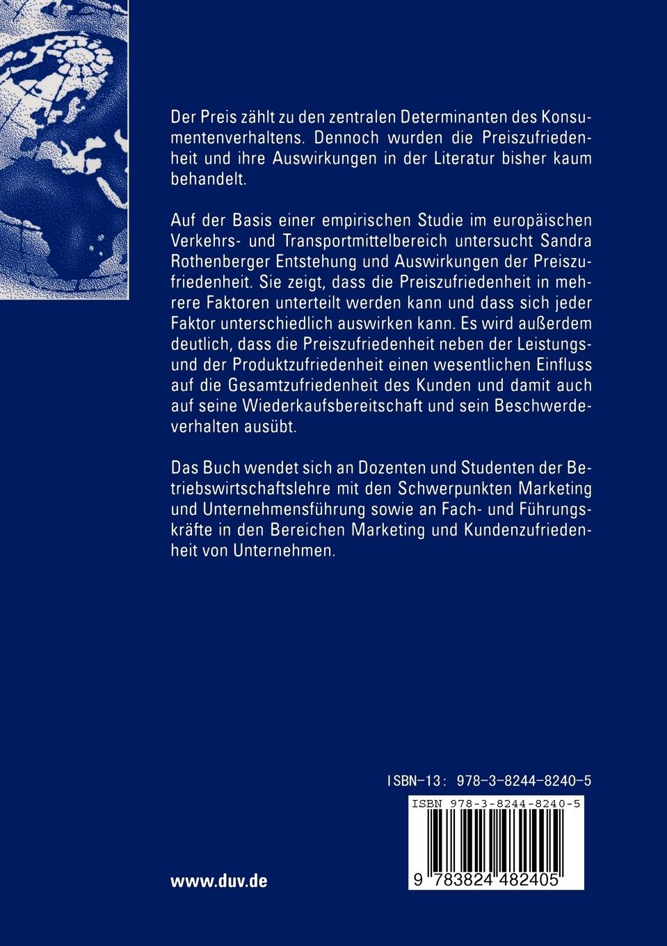 Rückseitencover Antezedenzien und Konsequenzen der Preiszufriedenheit