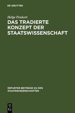 Vorderes Coverbild Das tradierte Konzept der Staatswissenschaft