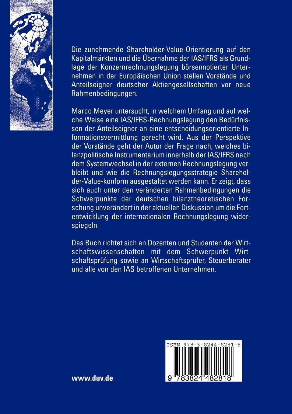 Rückseitencover Unternehmenswertorientierte Berichterstattung auf Basis der IAS/IFRS