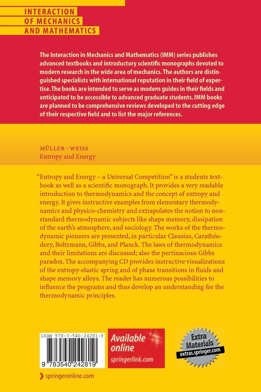 Rückseitencover Entropy and Energy