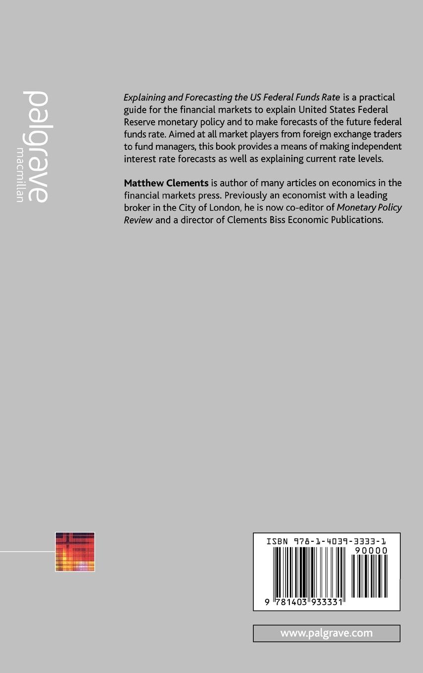Rückseitencover Explaining and Forecasting the Us Federal Funds Rate