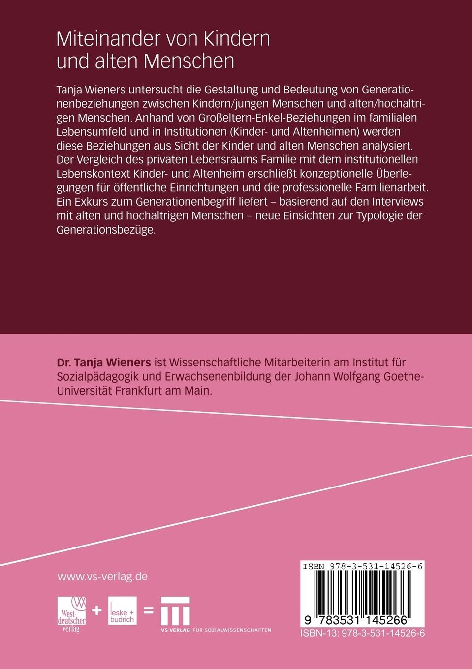 Rückseitencover Miteinander von Kindern und alten Menschen
