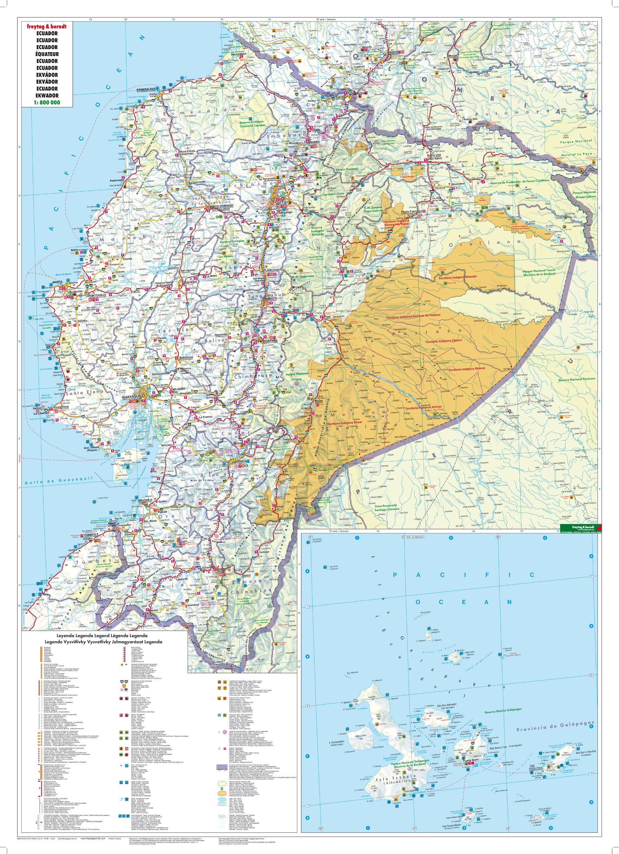 Beispielinhalt (Bild) Ecuador, Autokarte 1:800.000