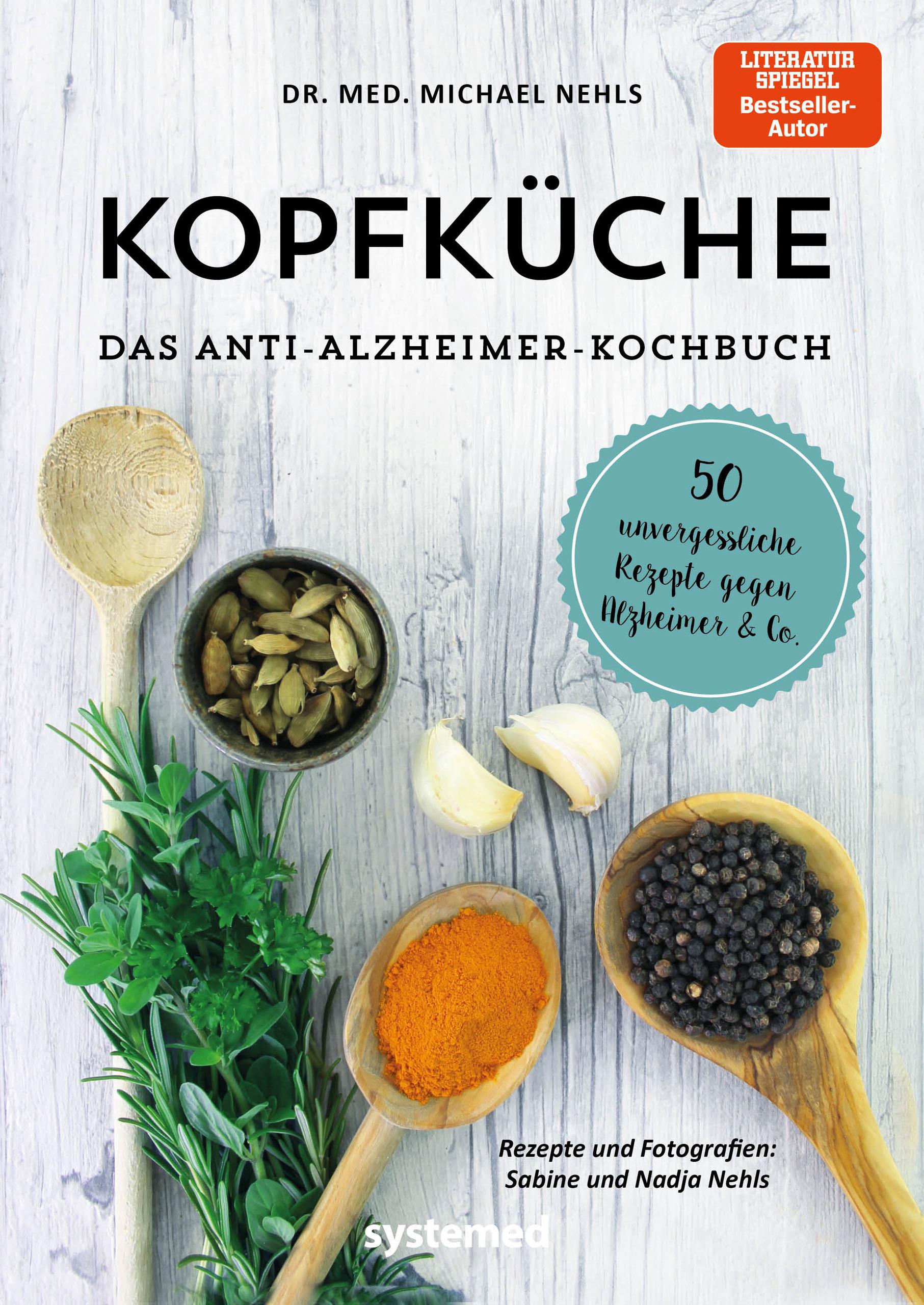 Vorderes Coverbild Kopfküche. Das Anti-Alzheimer-Kochbuch