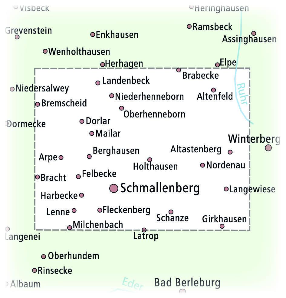 Beispielinhalt (Bild) Schmallenberger Sauerland, Bad Fredeburg, - Kahler Asten - Bödefeld - Oberhundem 1:30 000