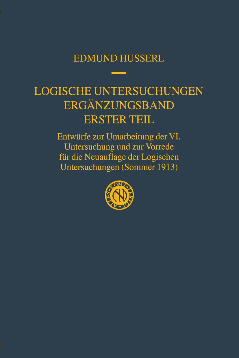 Vorderes Coverbild Logische Untersuchungen Ergänzungsband Erster Teil
