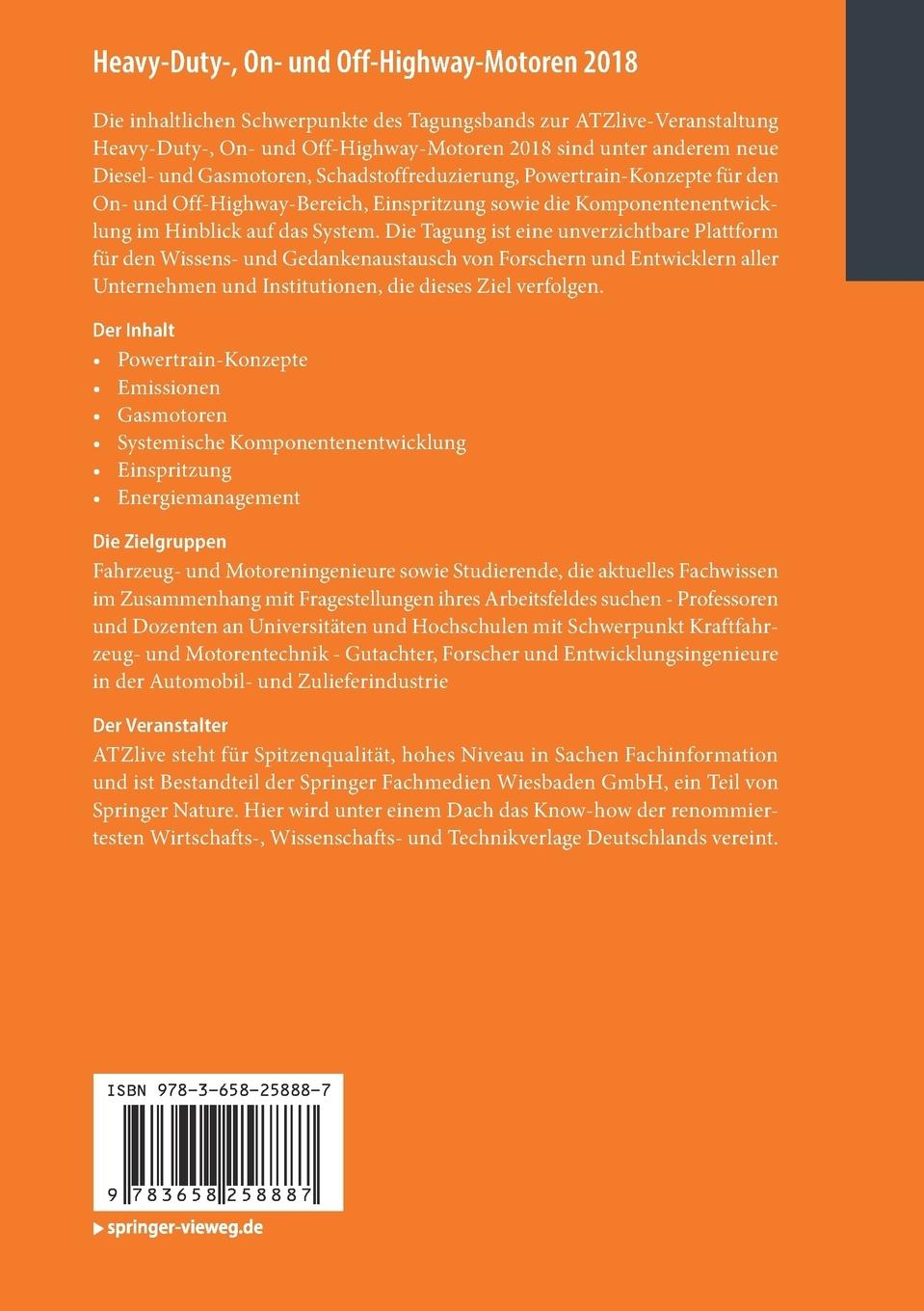 Rückseitencover Heavy-Duty-, On- und Off-Highway-Motoren 2018