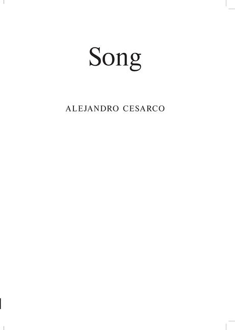 Vorderes Coverbild Alejandro Cesarco: Song