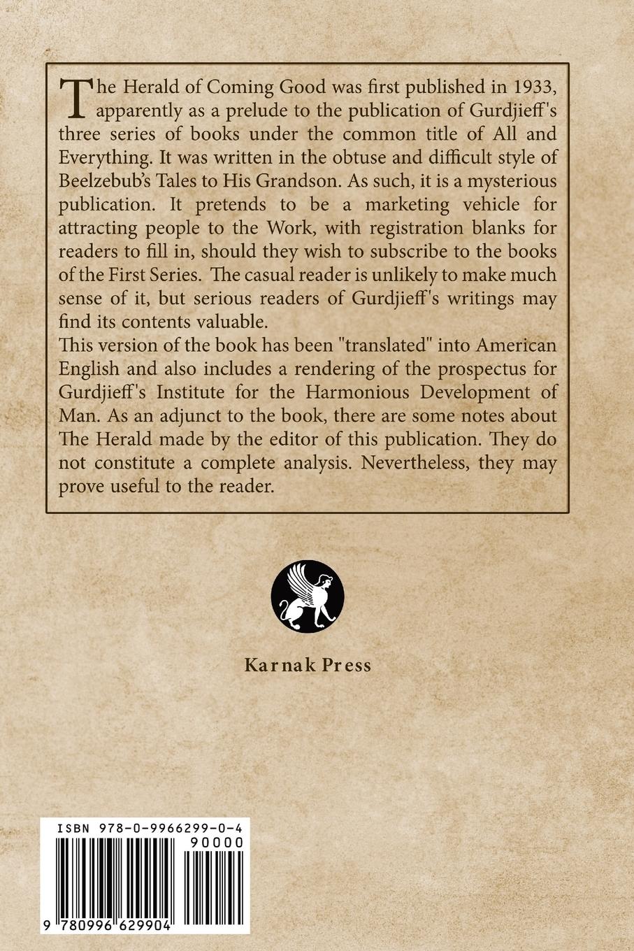 Rückseitencover The Herald of Coming Good