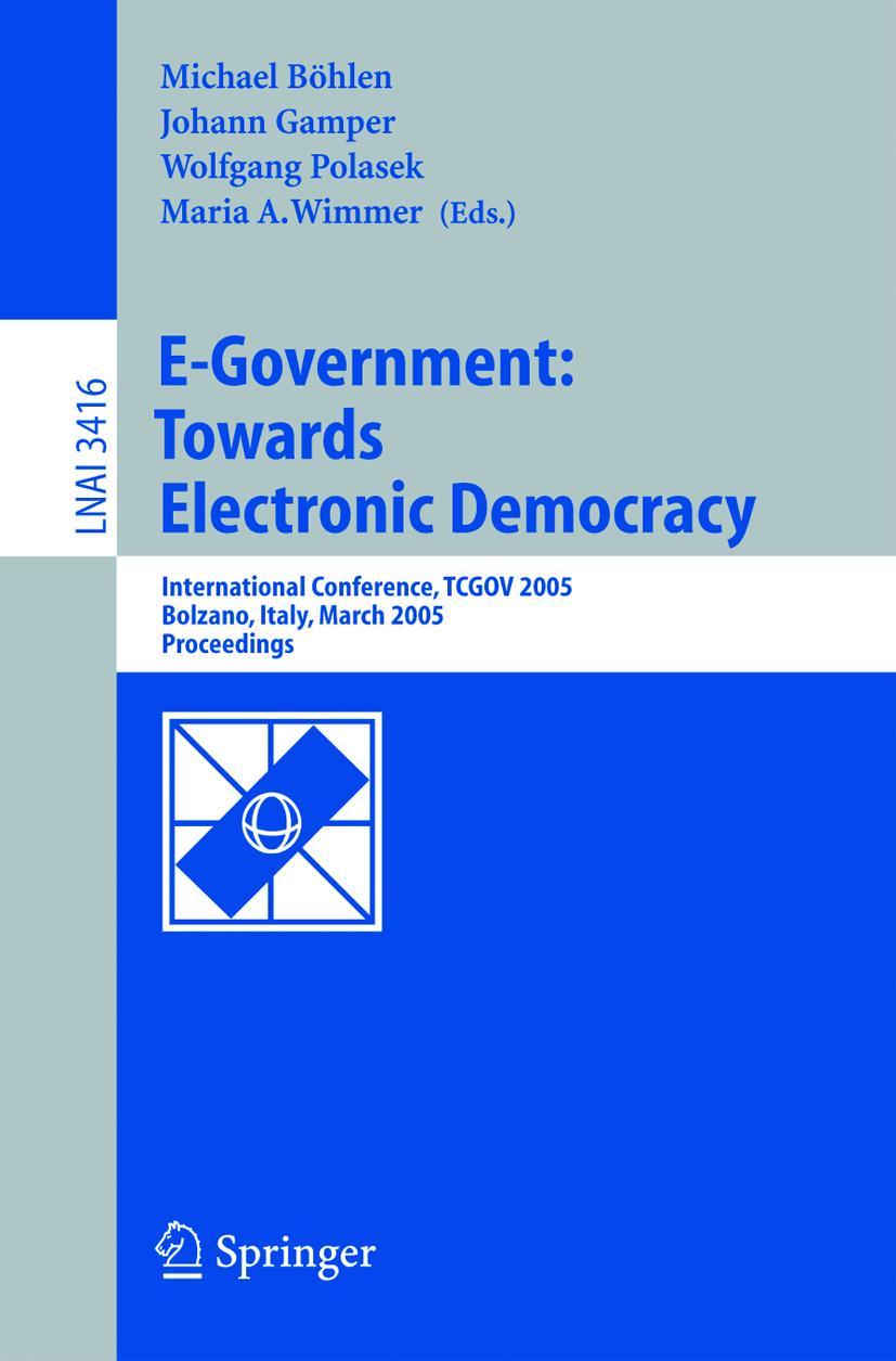Vorderes Coverbild E-Government: Towards Electronic Democracy