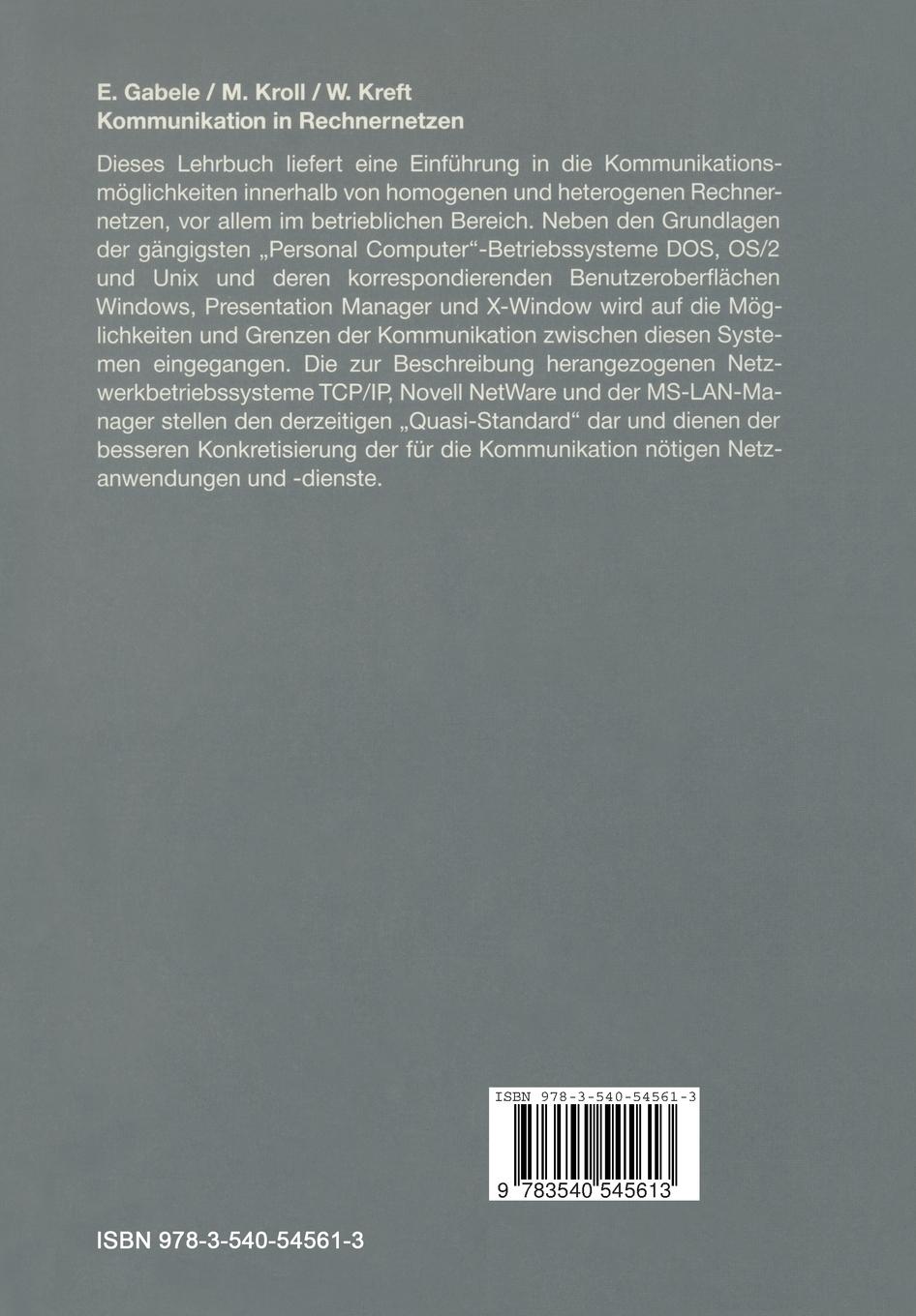 Rückseitencover Kommunikation in Rechnernetzen