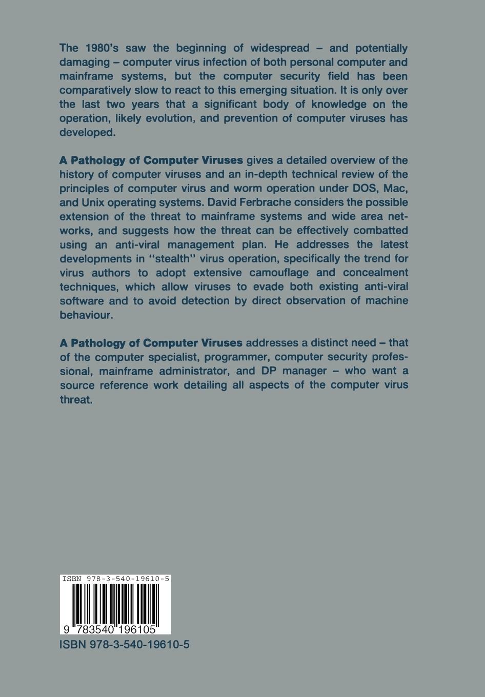 Rückseitencover A Pathology of Computer Viruses