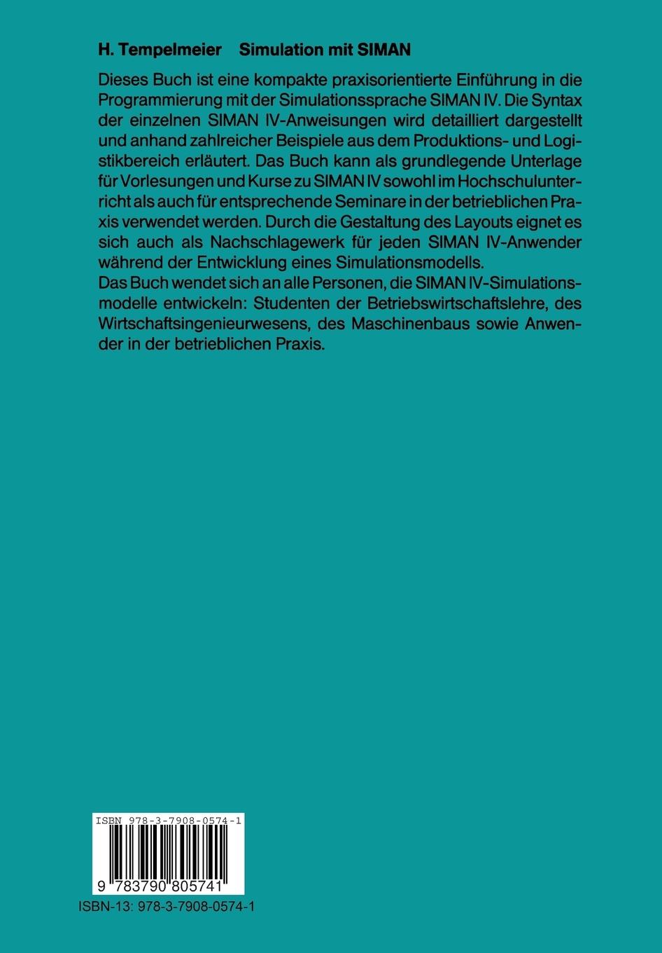 Rückseitencover Simulation mit SIMAN