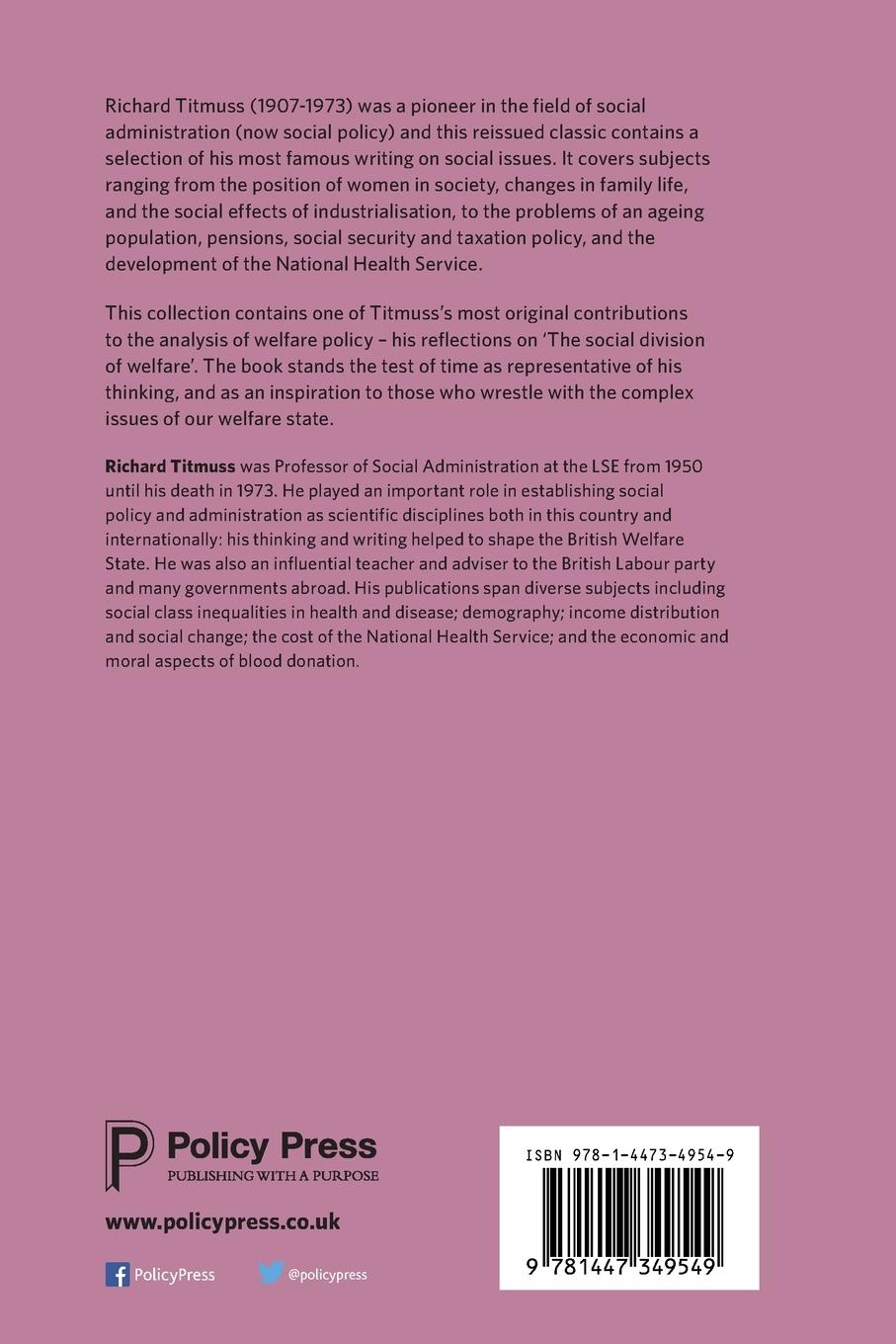 Rückseitencover Essays on the Welfare State (Reissue)