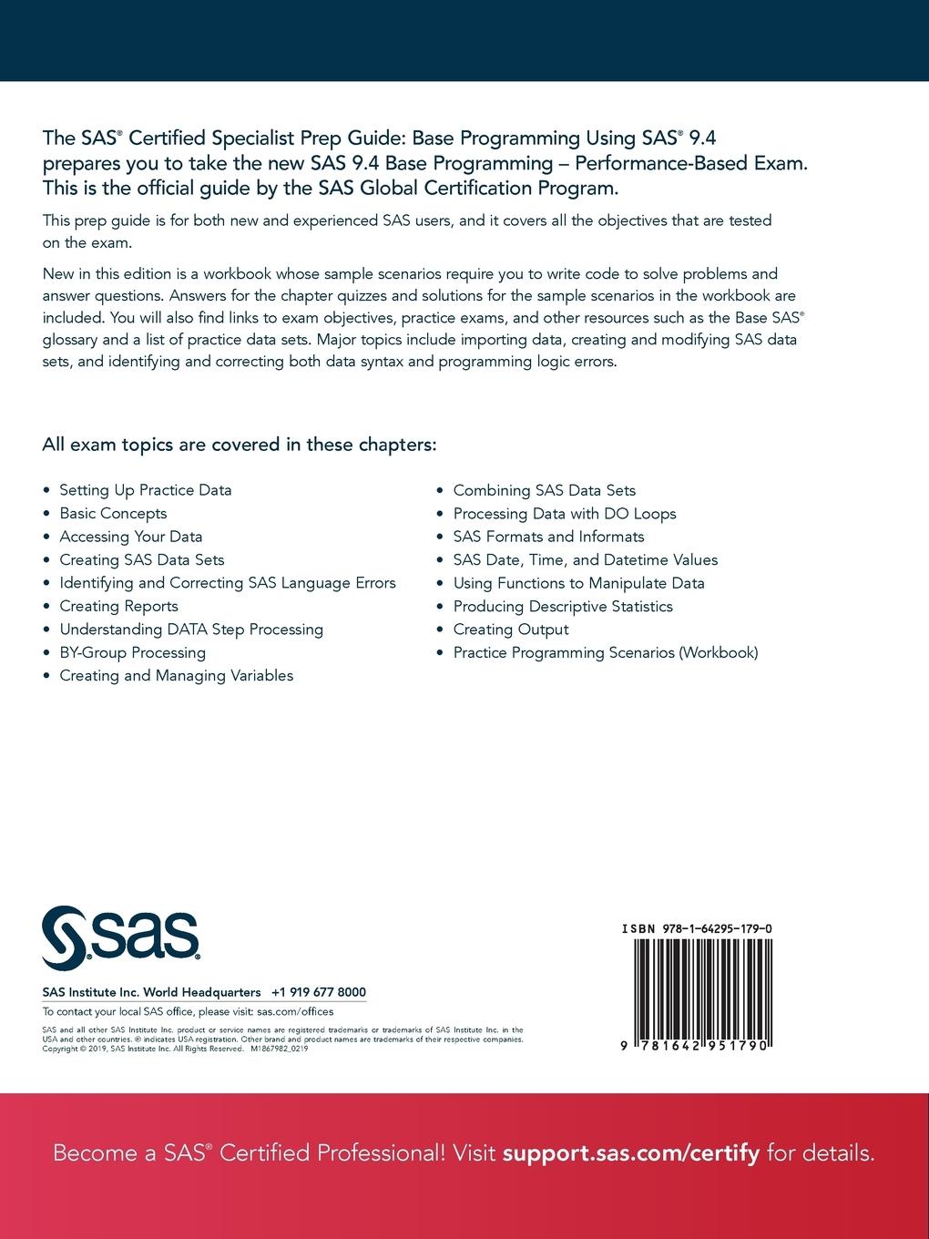 Rückseitencover SAS Certified Specialist Prep Guide