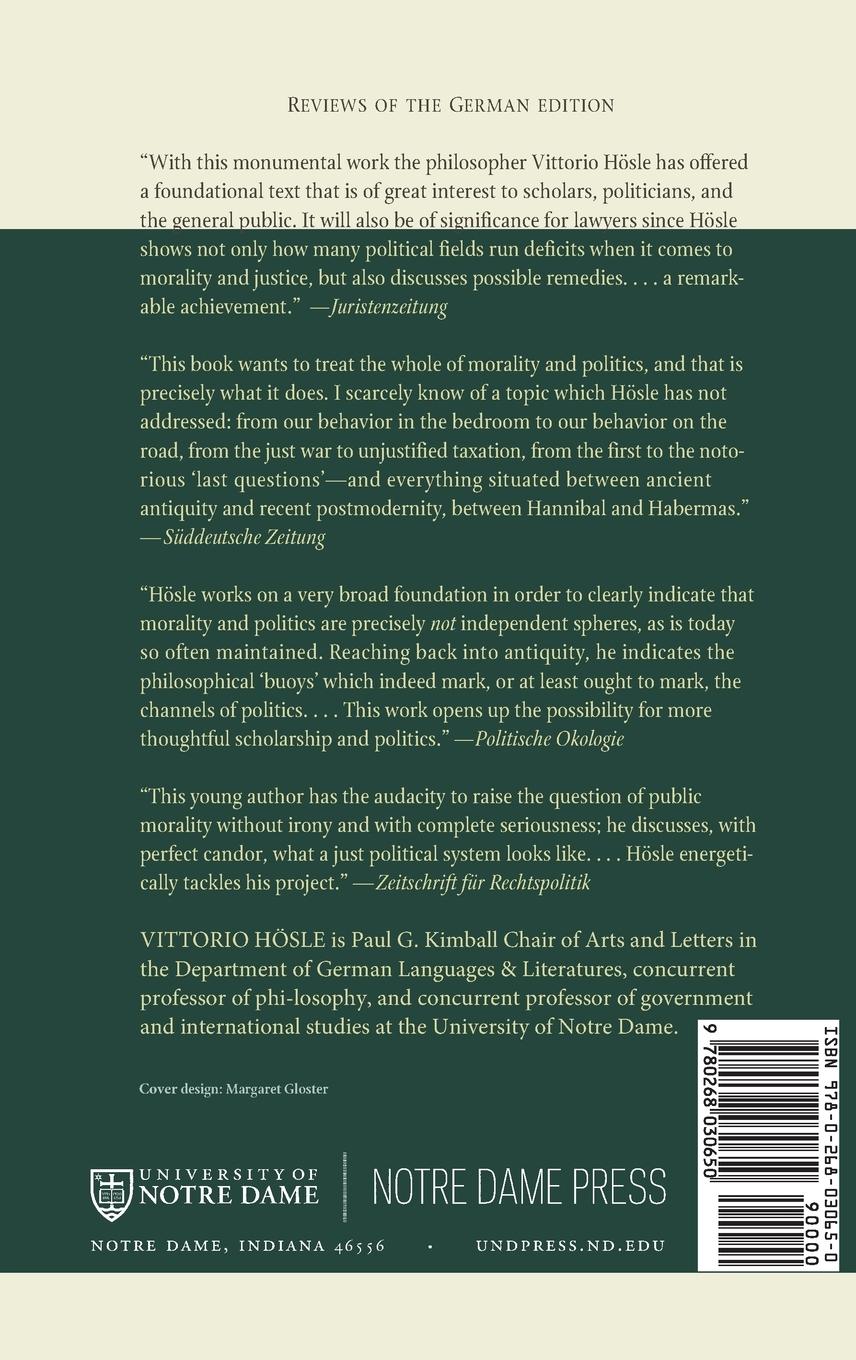 Rückseitencover Morals and Politics