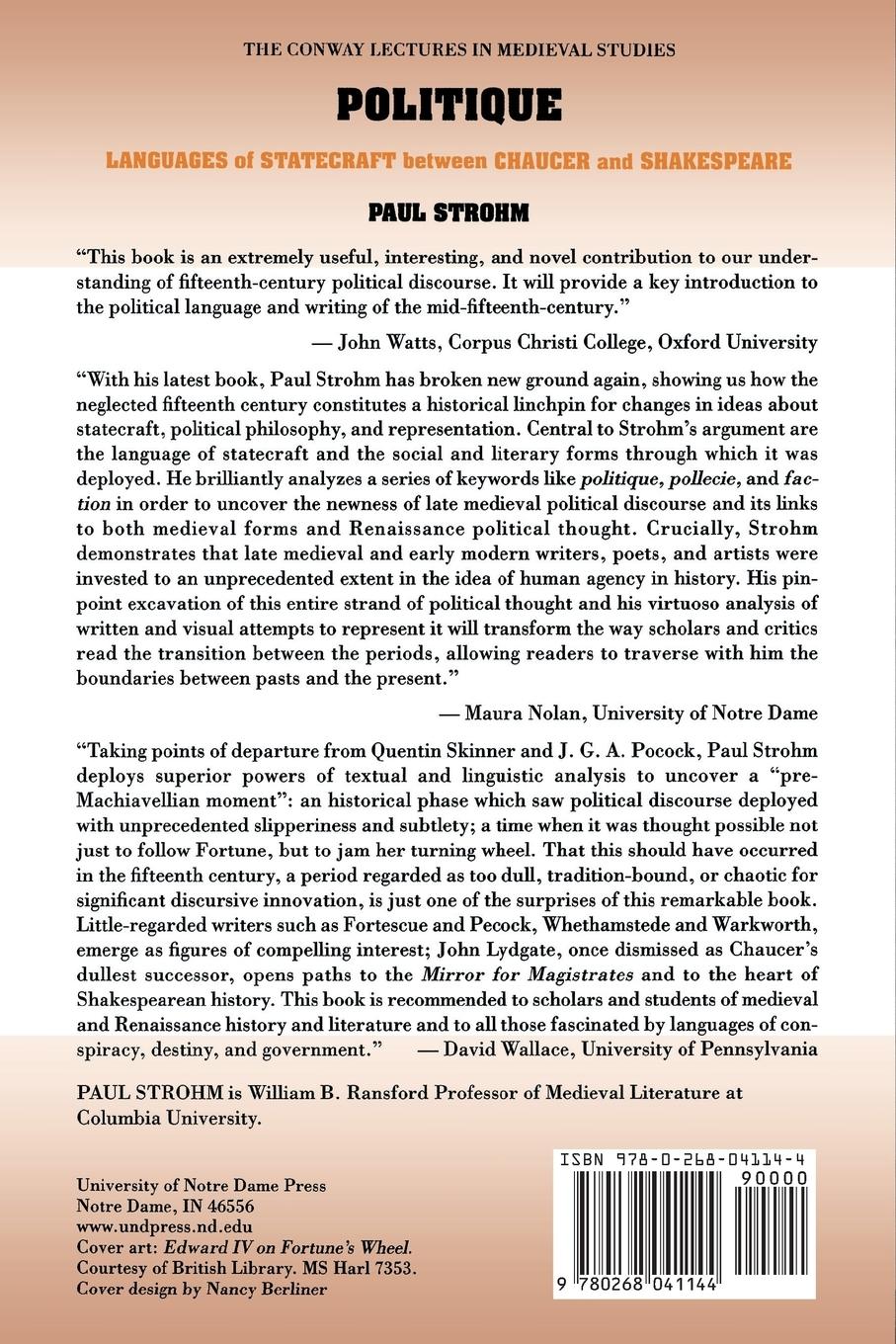 Rückseitencover Politique