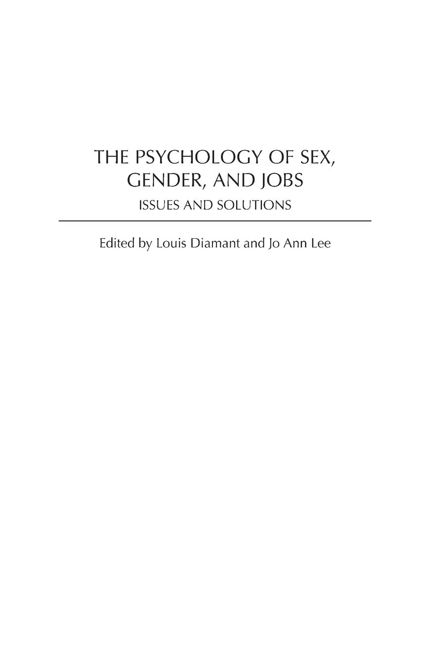 Vorderes Coverbild The Psychology of Sex, Gender, and Jobs