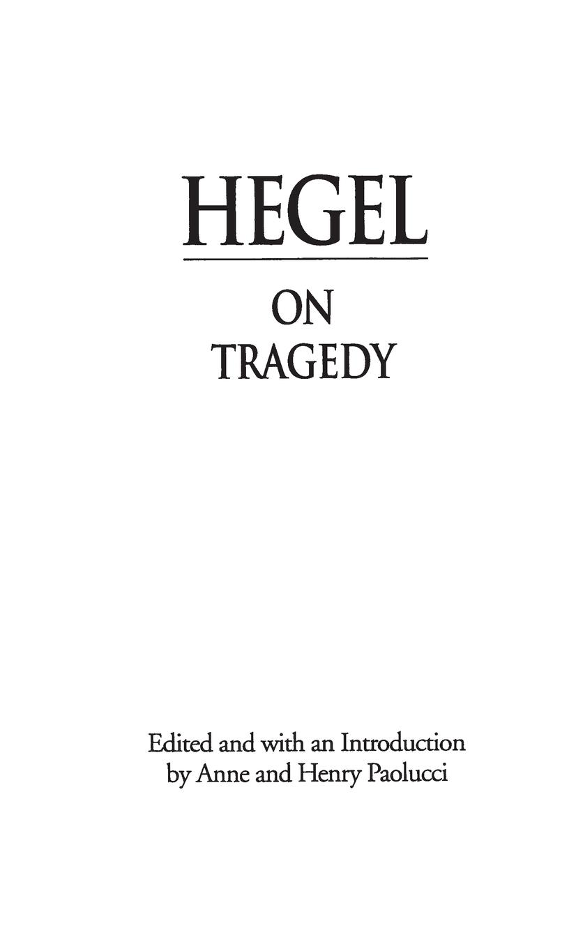 Vorderes Coverbild Hegel on Tragedy