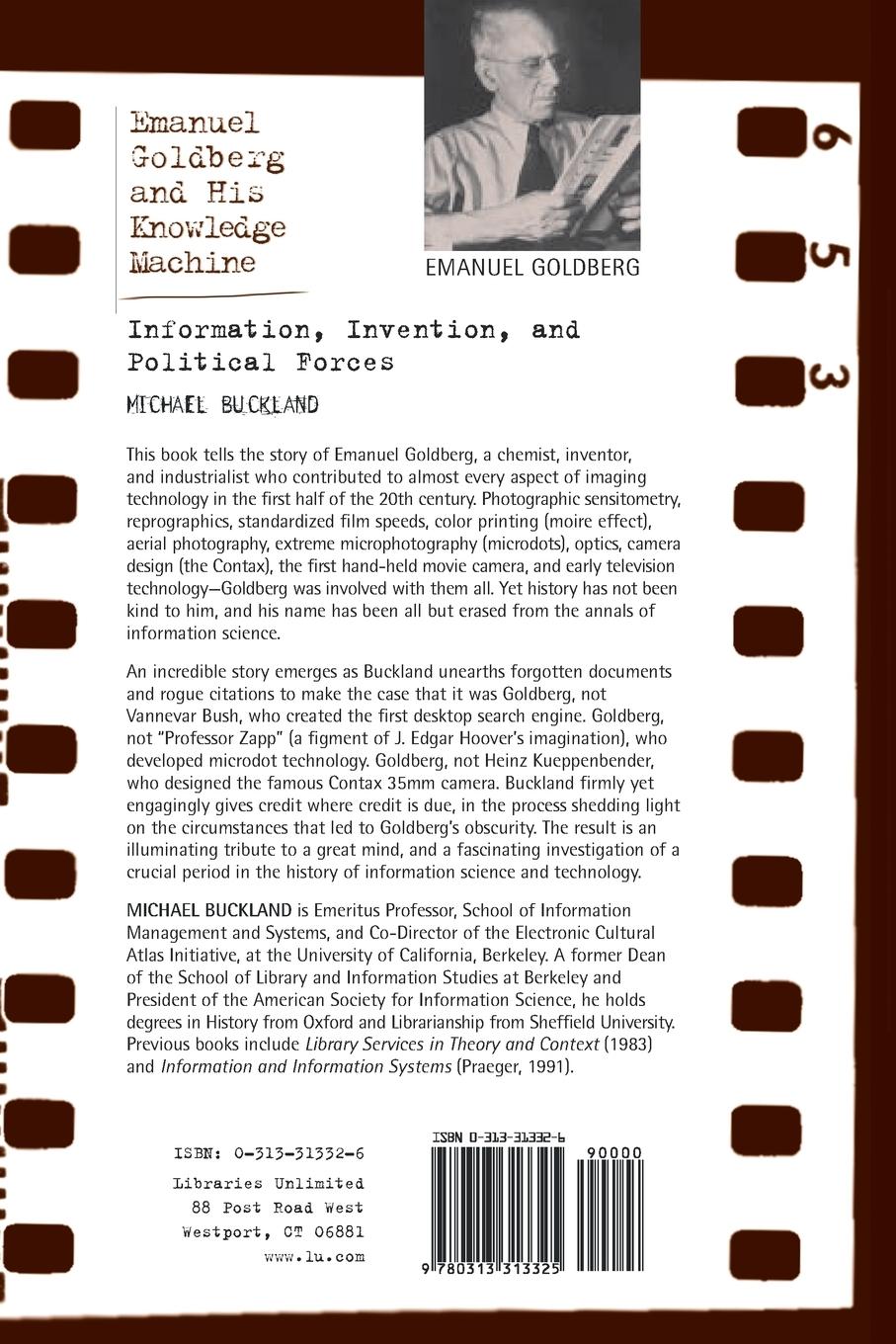 Rückseitencover Emanuel Goldberg and His Knowledge Machine