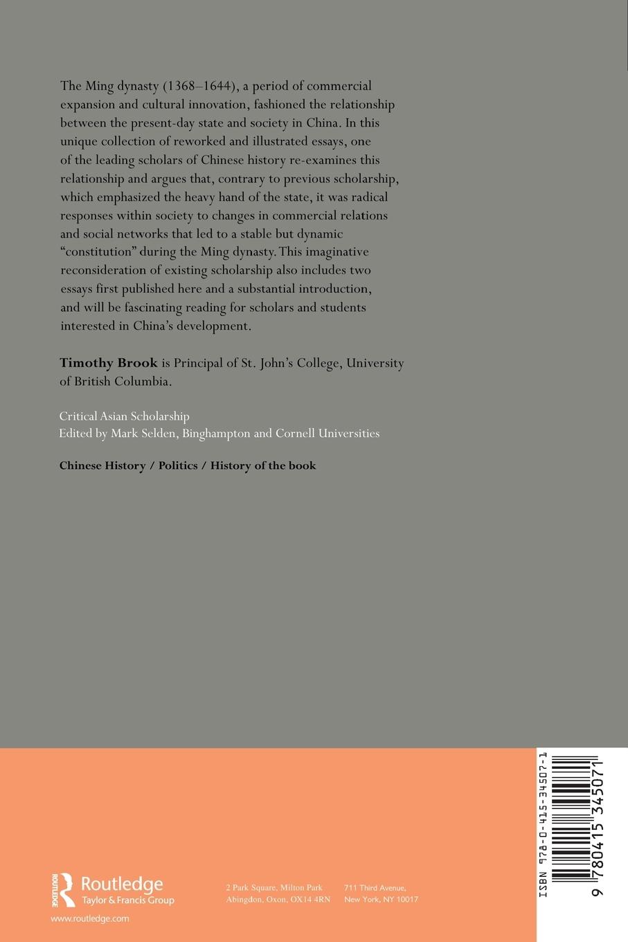 Rückseitencover The Chinese State in Ming Society