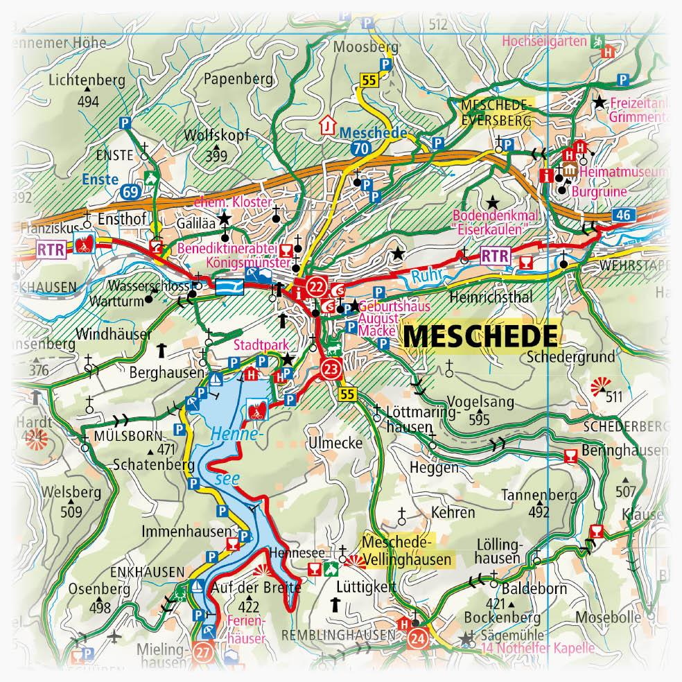 Beispielinhalt (Bild) Sauerland, Arnsberg - Attendorn - Brilon - Winterberg 1:100 000