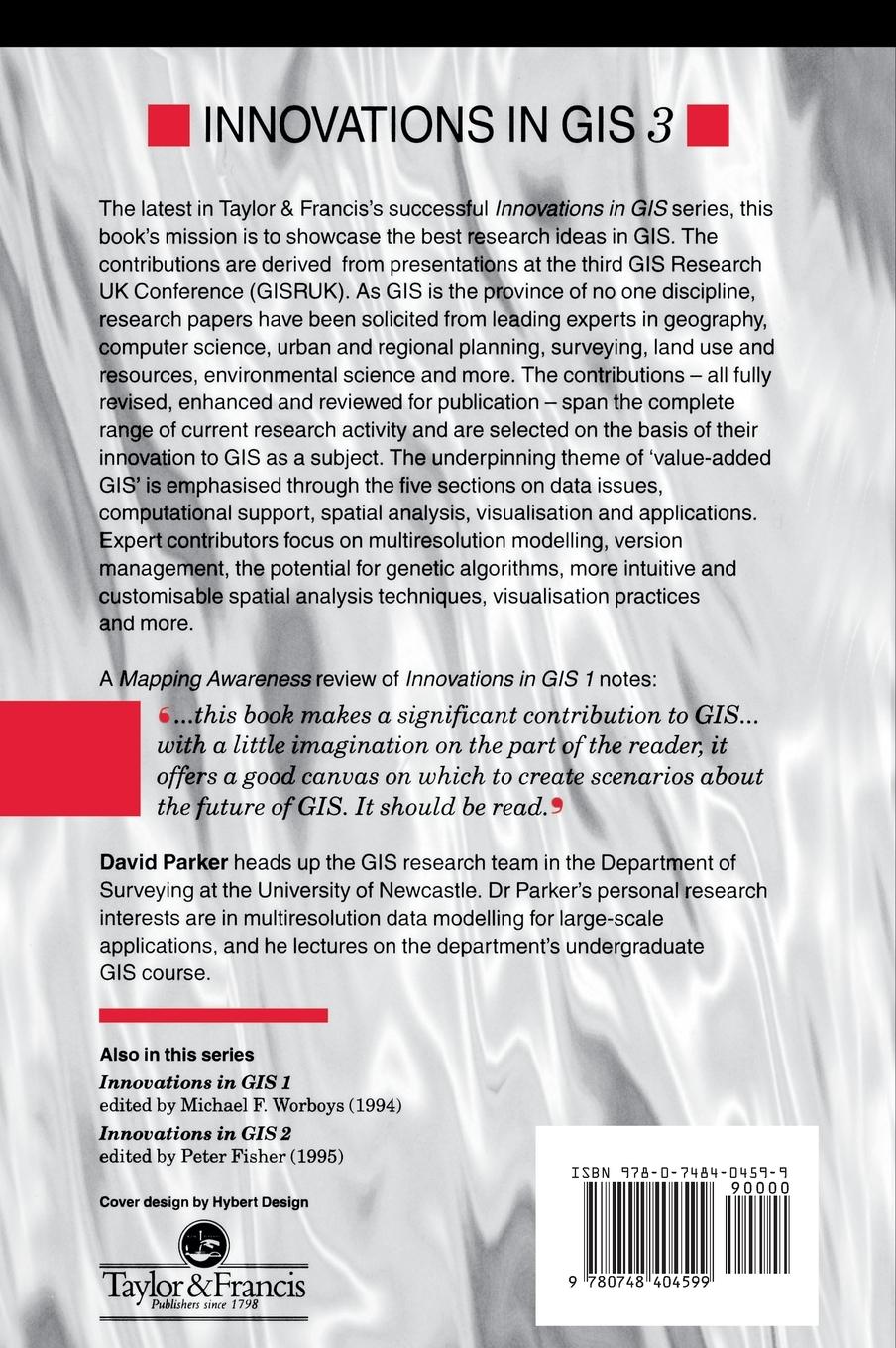 Rückseitencover Innovations In GIS