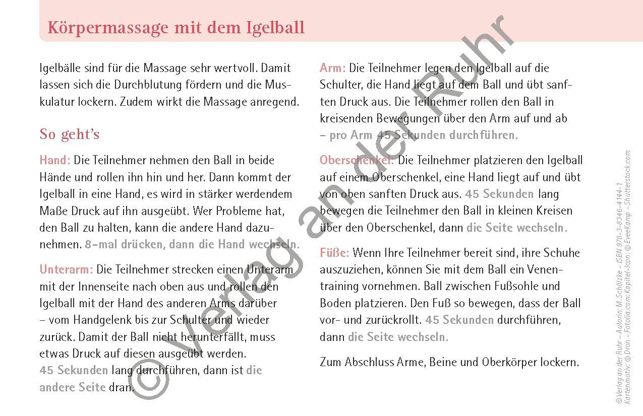 Beispielinhalt (Bild) Wellness für Senioren - Karten-Set mit Wohlfühlideen für die Altenpflege
