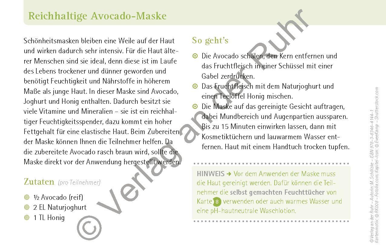 Beispielinhalt (Bild) Wellness für Senioren - Karten-Set mit Wohlfühlideen für die Altenpflege