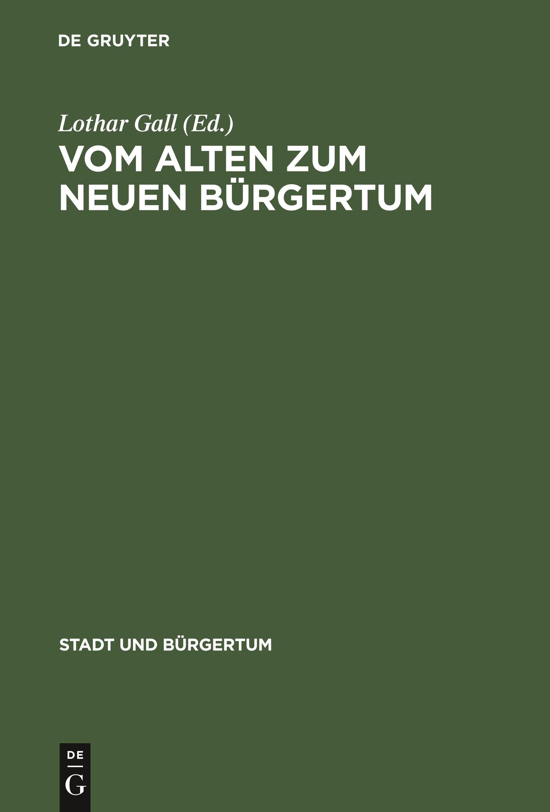 Vorderes Coverbild Vom alten zum neuen Bürgertum