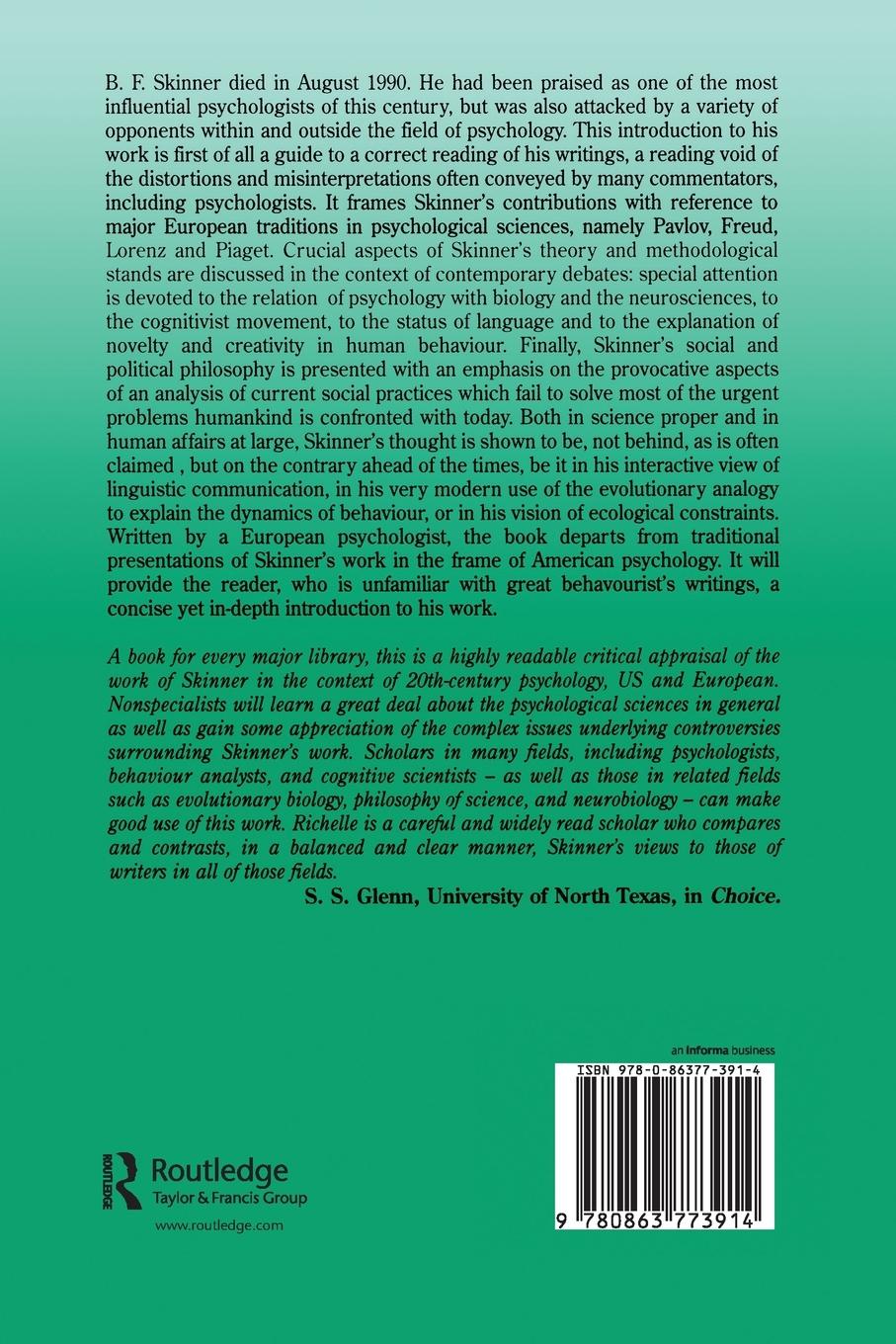 Rückseitencover B.F. Skinner