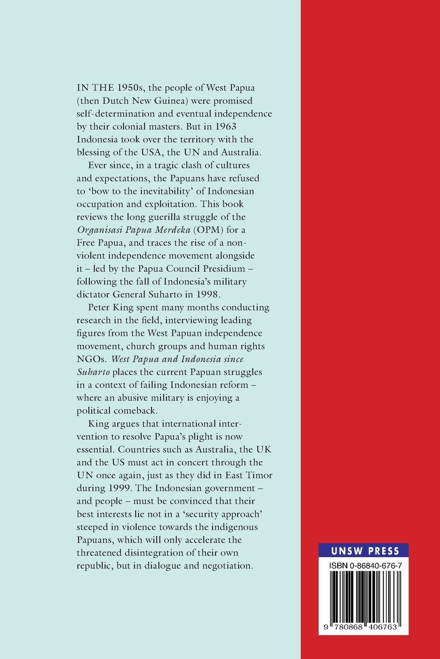Rückseitencover West Papua and Indonesia Since Suharto