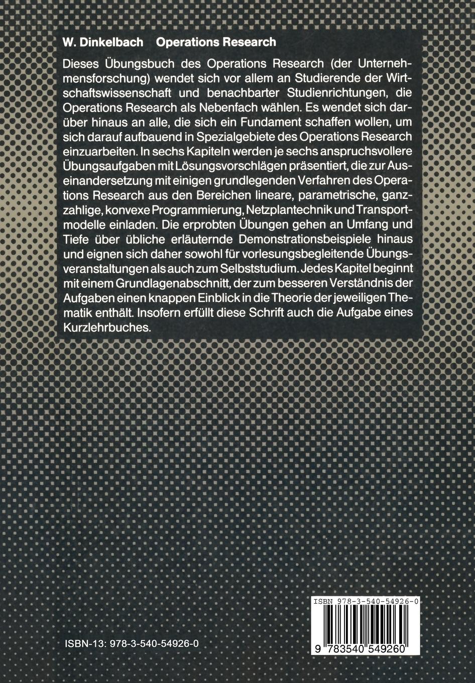 Rückseitencover Operations Research