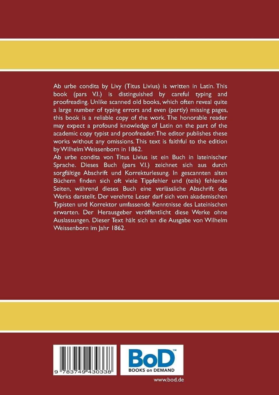 Rückseitencover Ab urbe condita