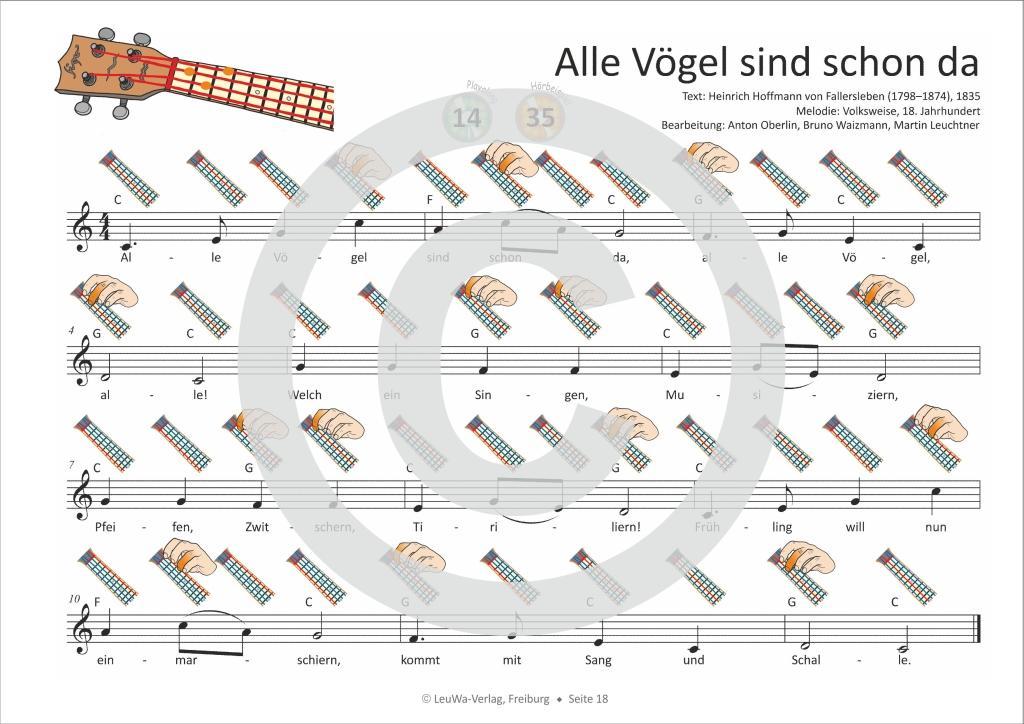 Beispielinhalt (Bild) Einfacher!-Geht-Nicht: 18 Kinderlieder BAND 2 - für die Ukulele mit CD