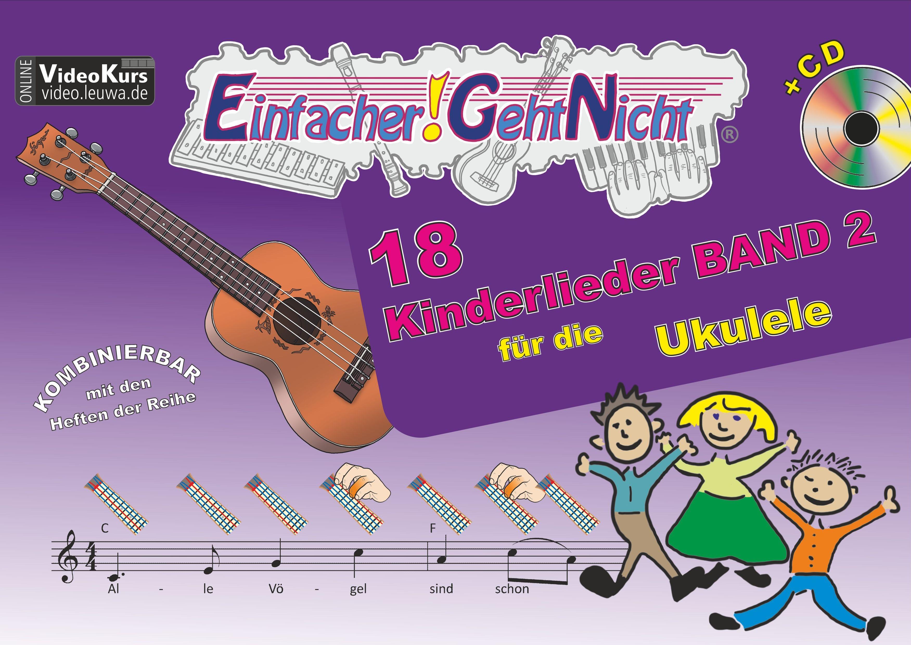 Vorderes Coverbild Einfacher!-Geht-Nicht: 18 Kinderlieder BAND 2 - für die Ukulele mit CD