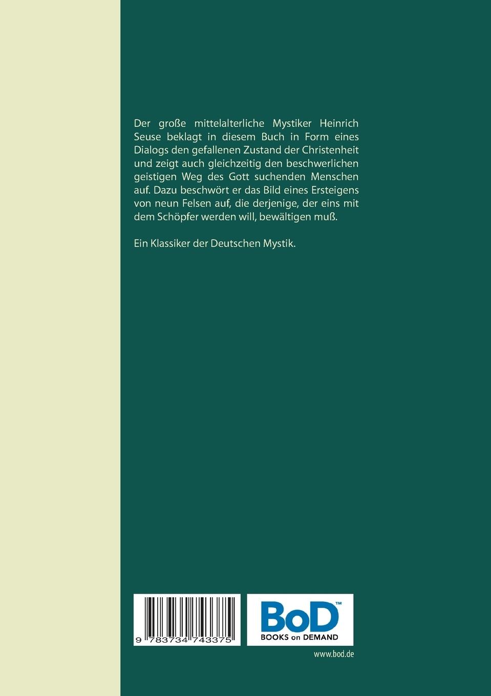 Rückseitencover Das Büchlein von den neun Felsen - Ein mystisches Seelenbild der Christenheit