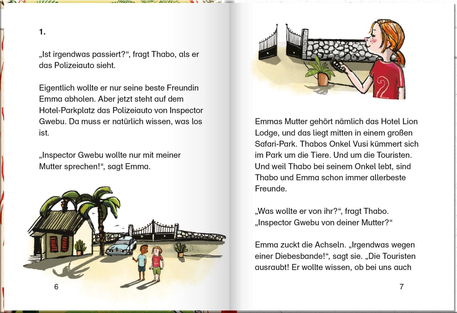 Beispielinhalt (Bild) Thabo und Emma. Diebe im Safari-Park