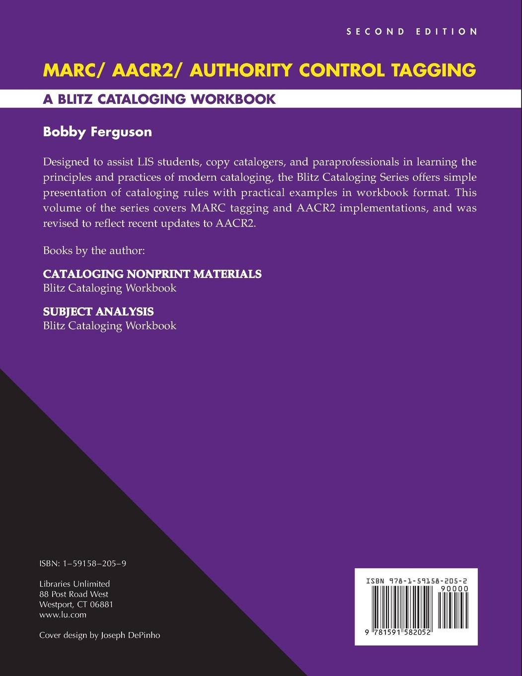 Rückseitencover Marc/AACR2/Authority Control Tagging