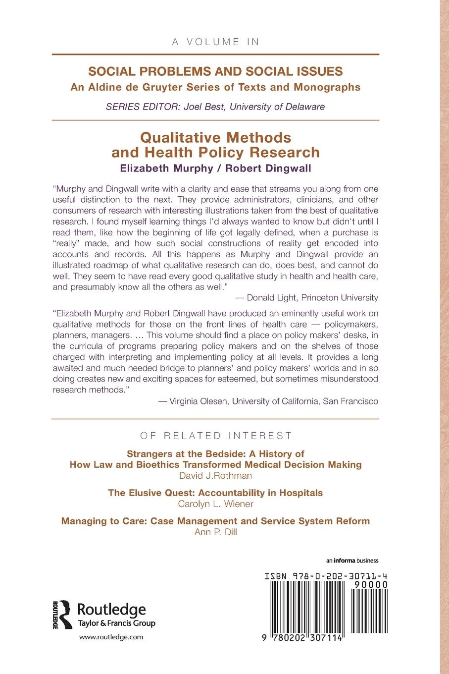 Rückseitencover Qualitative Methods and Health Policy Research