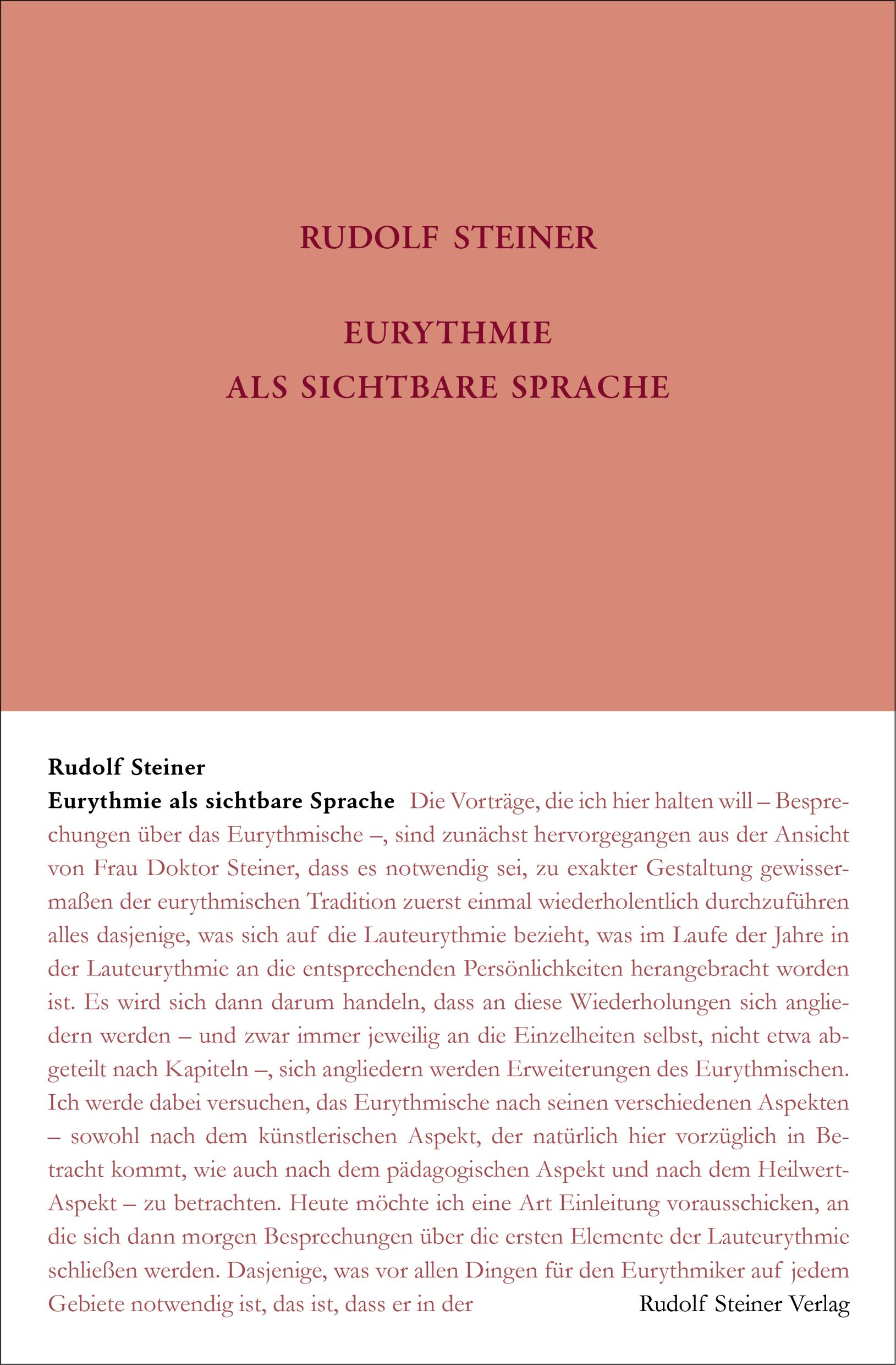 Vorderes Coverbild Eurythmie als sichtbare Sprache