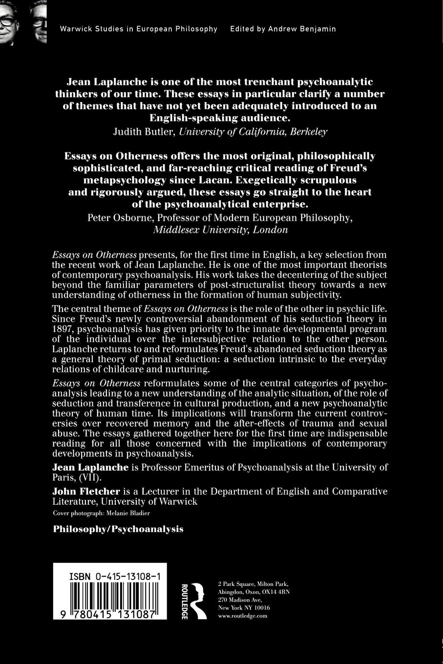 Rückseitencover Essays on Otherness