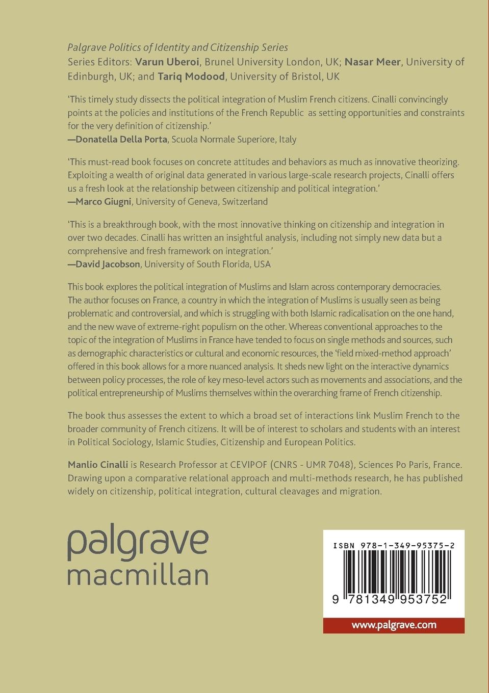 Rückseitencover Citizenship and the Political Integration of Muslims