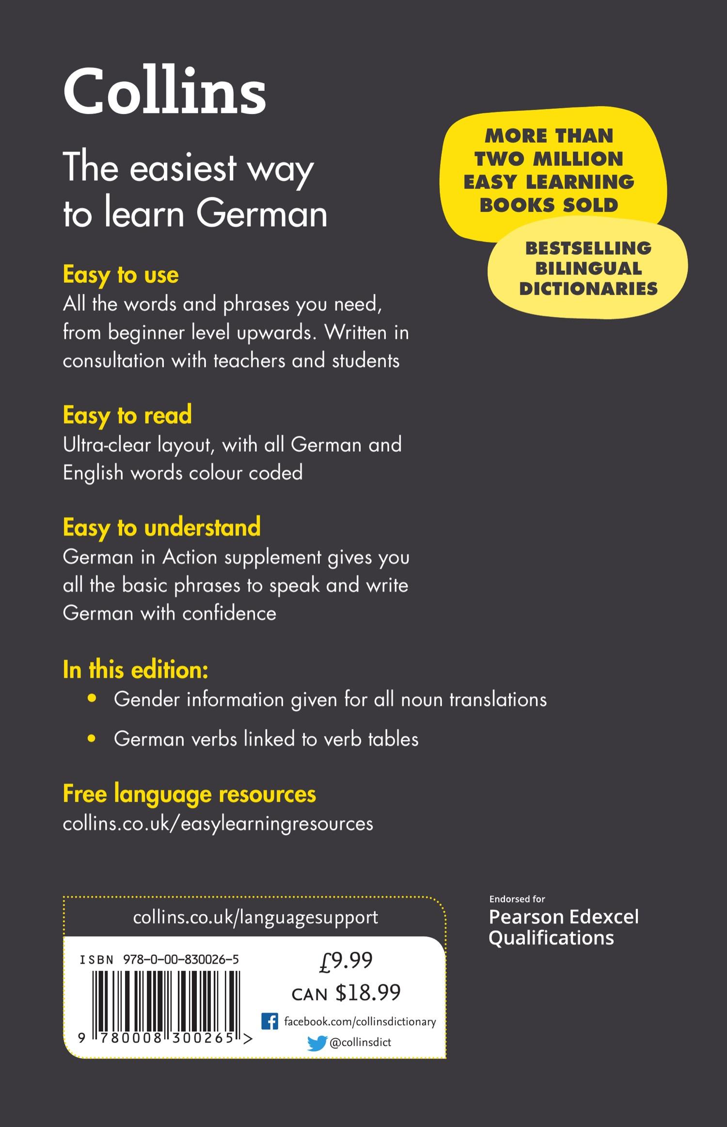 Rückseitencover Easy Learning German Dictionary